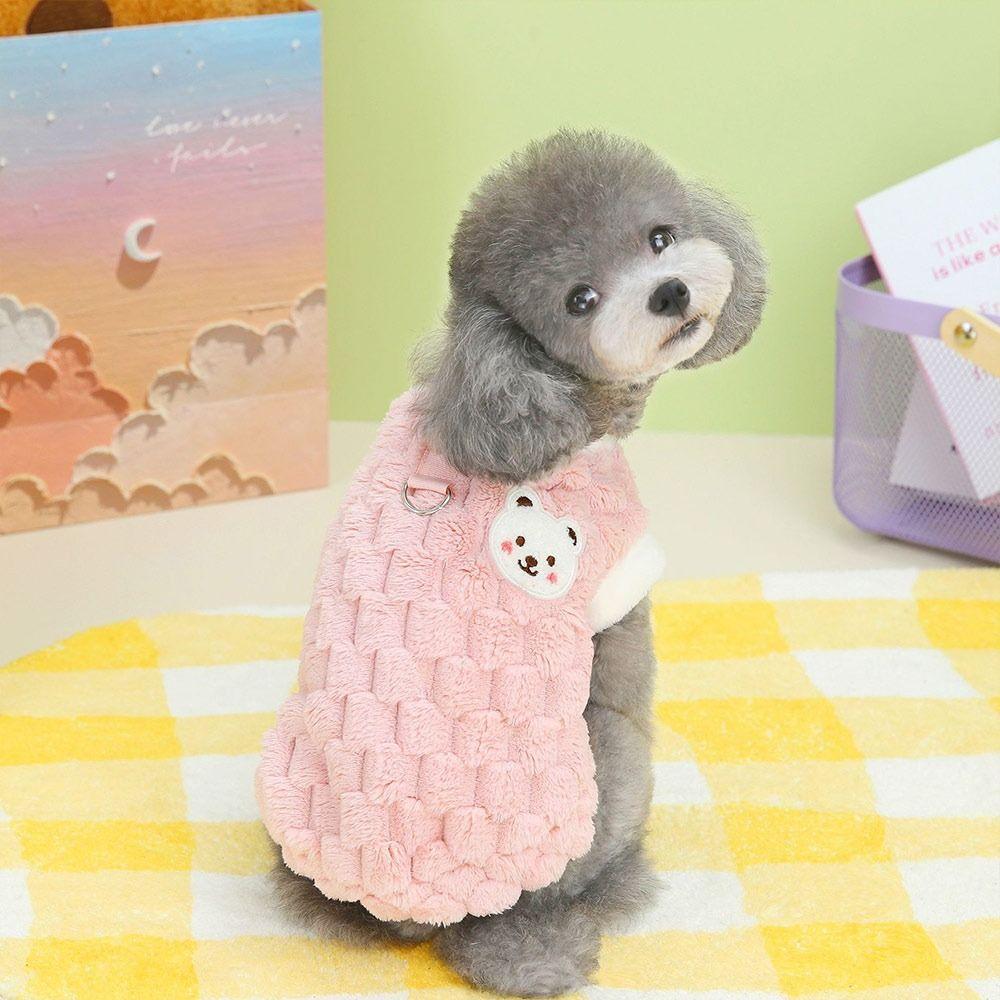 Новая теплая зимняя одежда для кошек Мультяшный медведь Защита от холода Жилет для домашних животных Собаки Флис Одежда для домашних животных для маленьких собак Щенков Котят