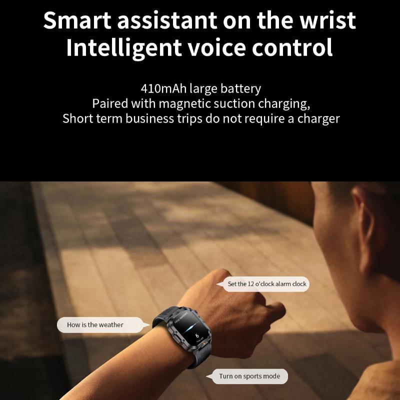 Новые мужские смарт-часы 2025 года с 2,01-дюймовым HD-экраном, фонариком, для занятий спортом на открытом воздухе, водонепроницаемые IP68, с монитором здоровья, для звонков