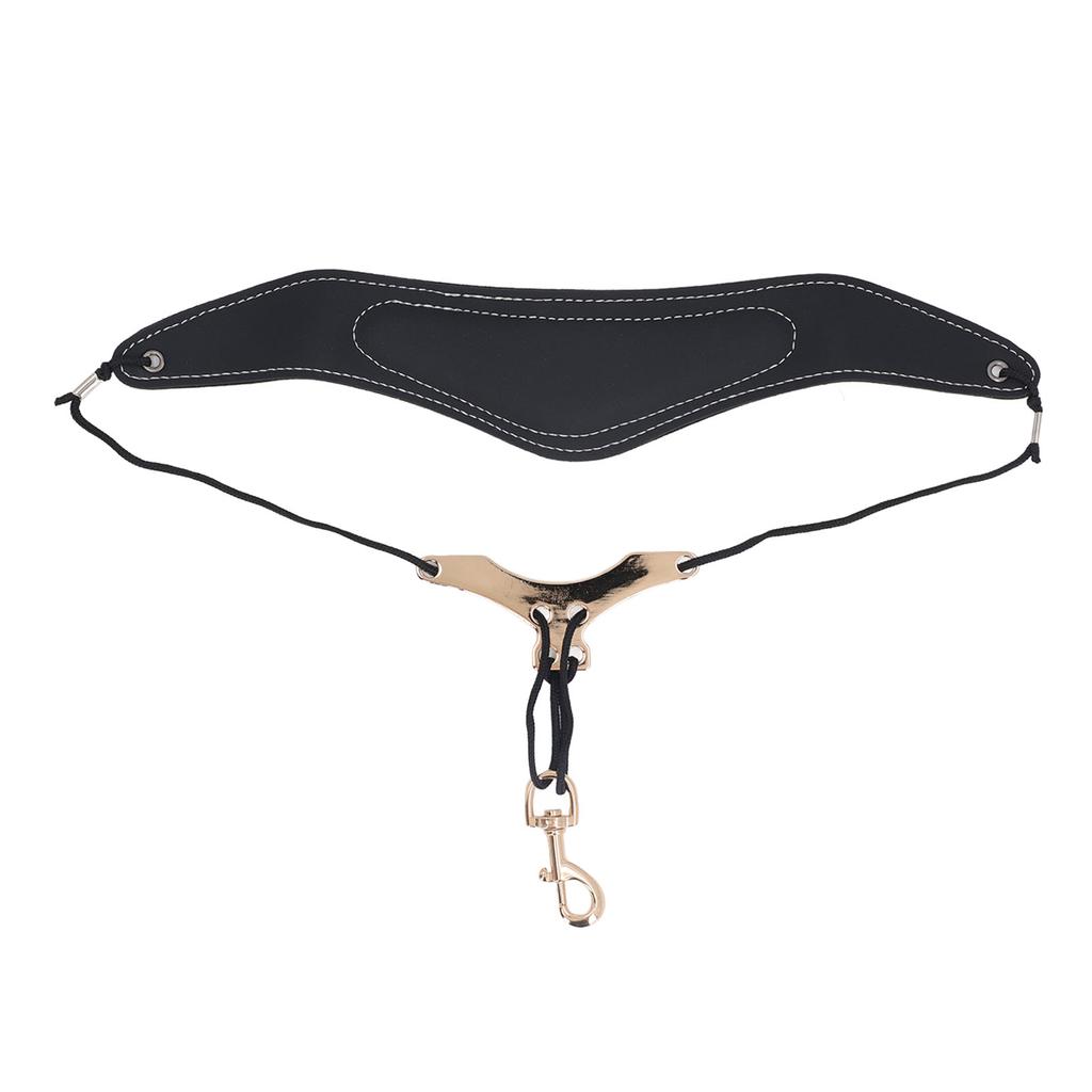 Saxophone Neck Strap Leather Breathable Adjustable Y Shape for Sax with Metal Swivel Snap Hook