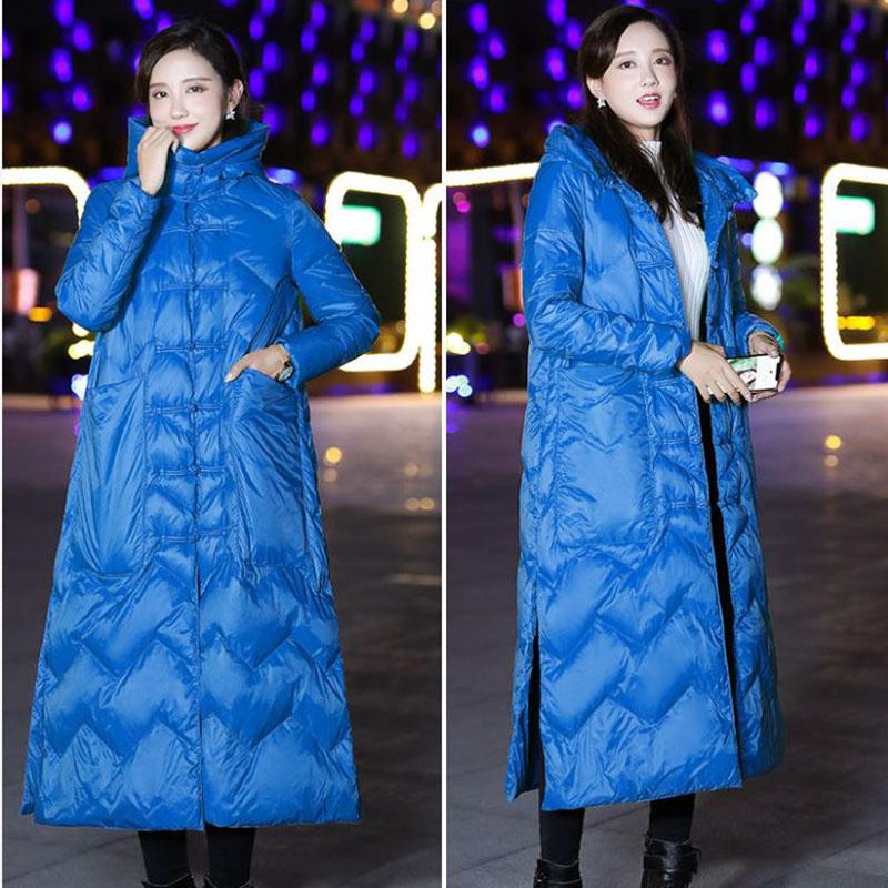 Длинный пуховик в стиле ретро с литературным принтом, хлопковая куртка с капюшоном, удлиненная толстая свободная ветровка с разрезами