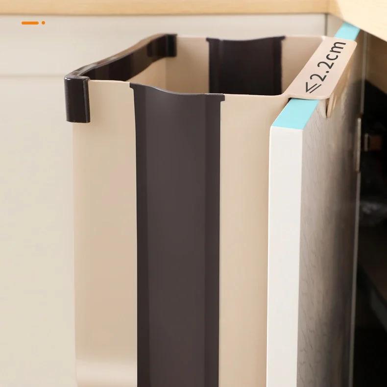 Folding Trash Can For Kitchen And Car Wall Mounted Waste Bin Kitchen Cabinet Door Hanging Trash Bin