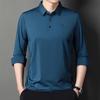 Spring and Autumn New Long-Sleeved T-shirt Men's Middle-Aged Leisure Lapel Seamless Polo Shirt