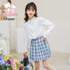 Fulo Mi Girls' Peter Pan Collar Long Sleeve Shirt