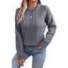 Women's Sweater Autumn and Winter Pullover Round Neck Loose Retro Twist Sweater for Women