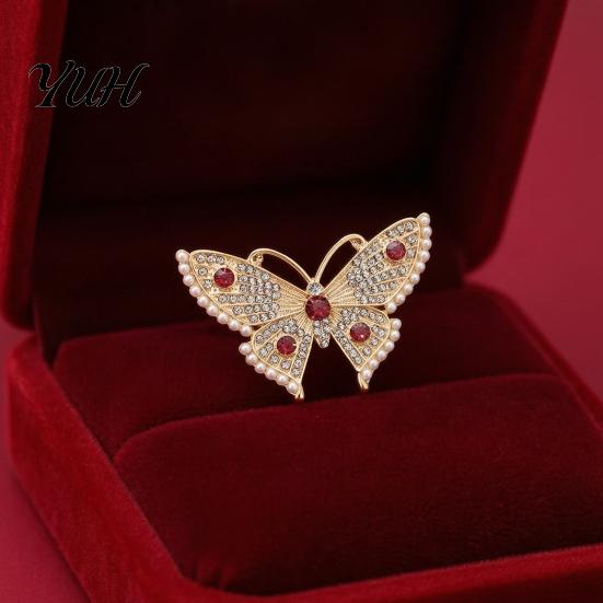 Daily Wear Jewelry Women Rhinestone Butterfly Brooch Pin, Vintage Insect Alloy Badge Pin Accessories for Wedding Party Prom Backpack Decoration Pins