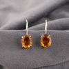 Привлекательные серьги с цитрином, ювелирные изделия с драгоценными камнями, серьги из стерлингового серебра 925 пробы, ювелирные изделия ручной работы, серьги с камнем-талисманом, подарок для любви