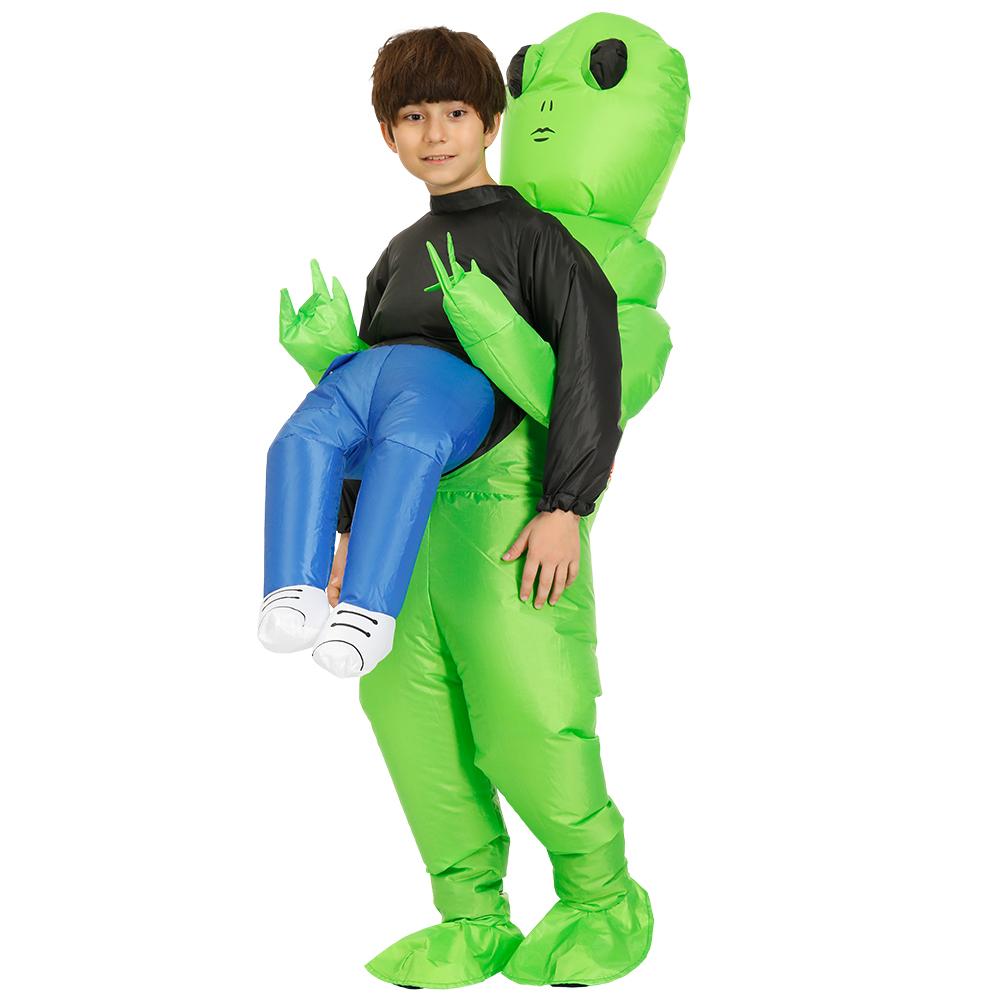 Adult and Kids Alien Inflatable Costume for Boys and Girls, Party Cosplay Funny Suit, Anime Fancy Dress Halloween Costume for Men and Women