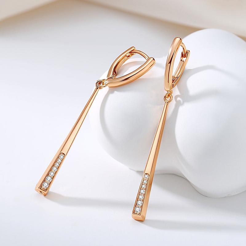 Модные длинные висячие серьги Kinel для женщин, ювелирные украшения с блестящим цирконом