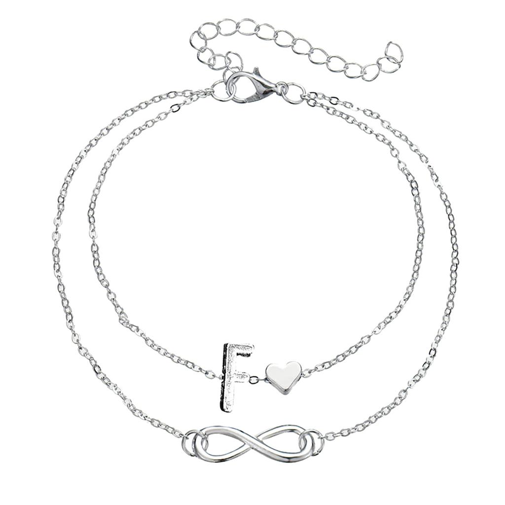 Letter Double Foot Chain Infinite Love Chain Women's Foot Chain Summer Gift Beach Gift For Mother