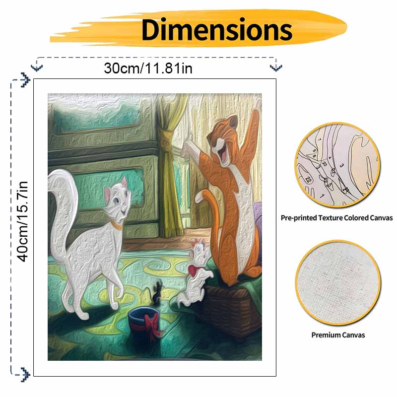Disney Oil Painting Painting Art Aristocats Cultivating Hobby Gifts Home Decoration