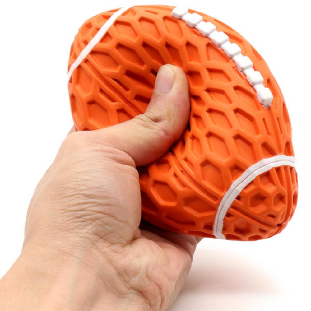 Rubber Squeaky Rugby Ball Oval Rugby Shape Pet Training Toy Dog Chew Toy Dog Training Game