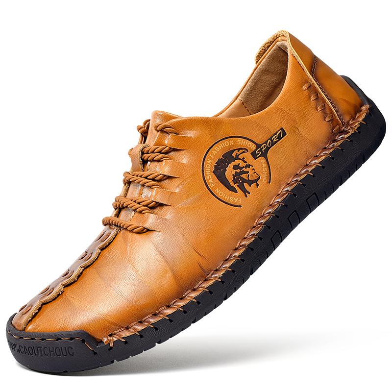 Men Leather Shoes Sneaker 2023 New Leather Handmade Shoes Men Casual Shoes