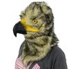 Plush animal headgear, gray eagle mask with movable mouth.