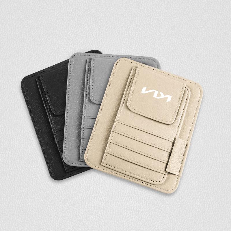 BTQNM1 For Kia Morning Picanto Rio XCeed Soul Cerato Venga Cadenza K9 Seltos Telluride Niro Car Sun Visor Card Bag Ticket Storage Bag