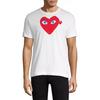 CDG Play T-Shirts Men's White Crew Neck AX-T086-051-1