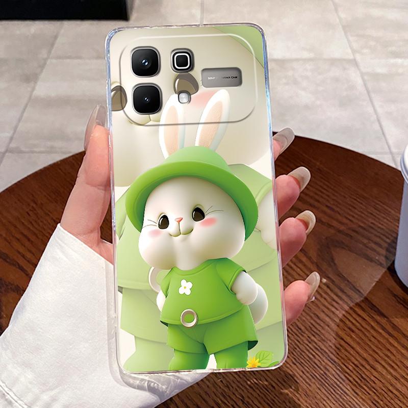 Чехол для Infinix Note 60 Pro Note60 5G Чехол X6879 X6878 Роскошный Милый Любовь Кролик Смешной Прозрачный Тонкий Мягкий ТПУ Силиконовый Чехол для Телефона