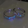 Blue Green Luminous Light Star Ring Fluorescent Glow In Dark Heart Ring Women Men Couple Adjustable Finger Rings Jewelry Gifts