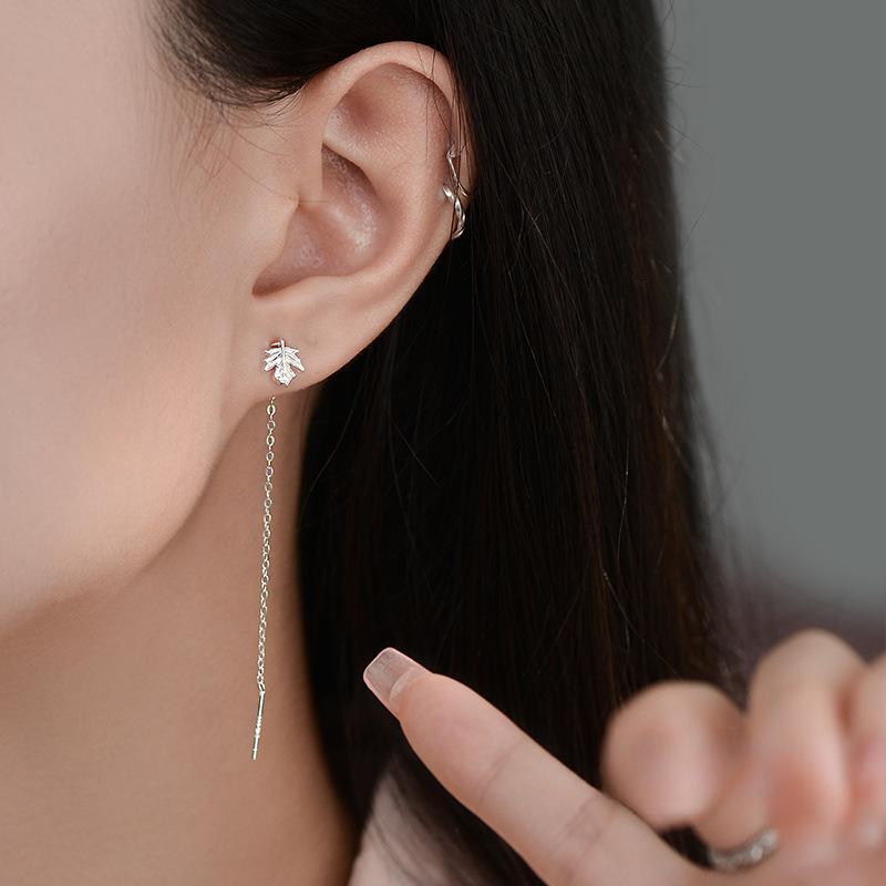 Осенне-зимняя атмосфера Кленовый лист Ушной кабель Светильник Роскошный Высококачественный Свежий Длинный Украшение Уха