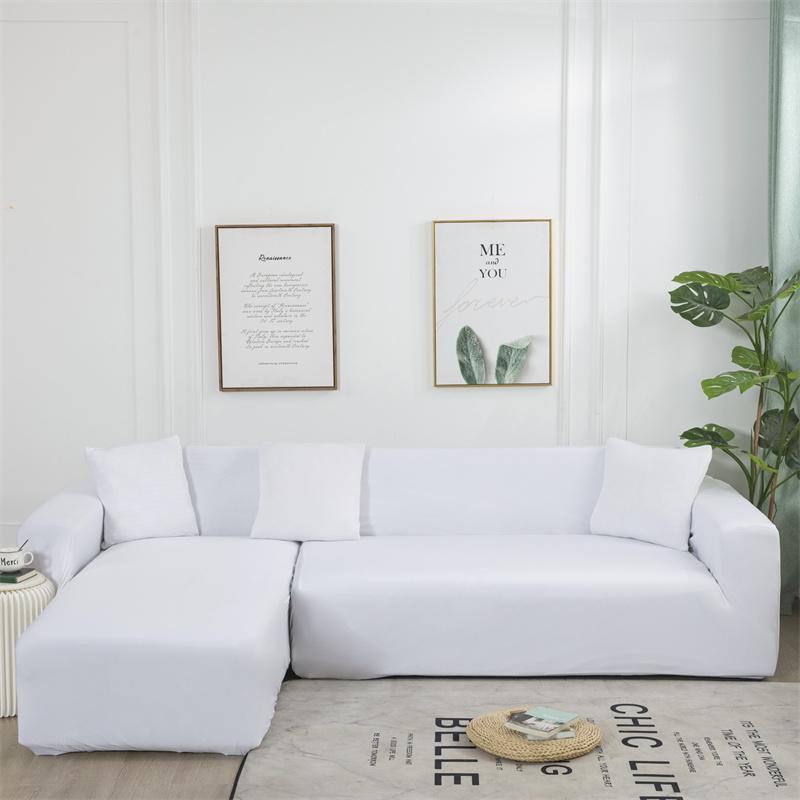 Сплошные цветные чехлы для диванов для гостиной, эластичные угловые чехлы для диванов, L-образные чехлы для шезлонгов, защита для стула, домашний декор