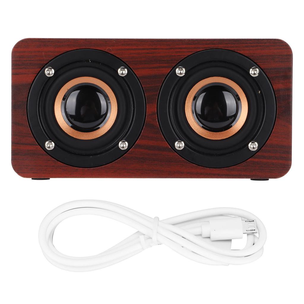 Wooden Bluetooth Speaker Retro Wireless Subwoofer AUX Stereo Speaker for Home TabletBrown Wood Grain Color