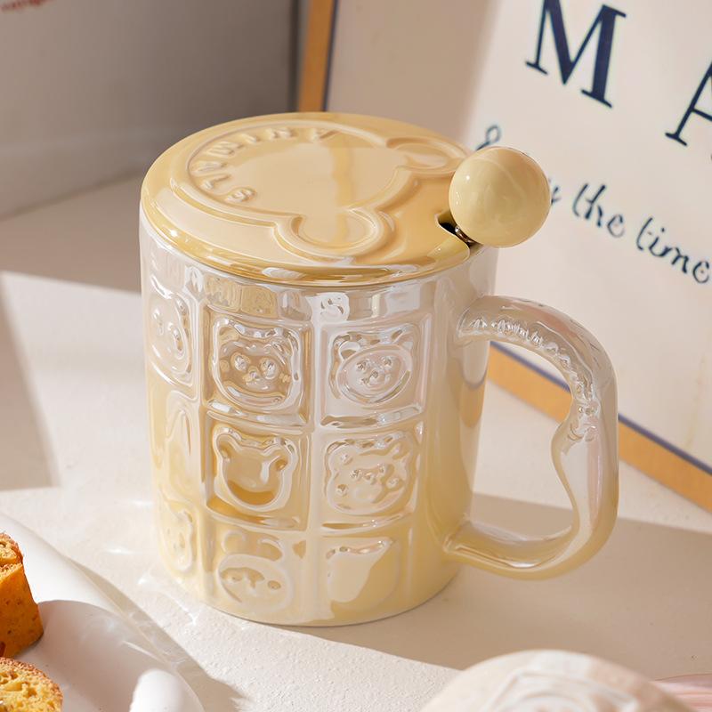 Ветряная керамическая чашка с крышкой Высокая ценность Дом Офис Пара Чашка для воды Подарочная коробка Подарок Высокий смысл