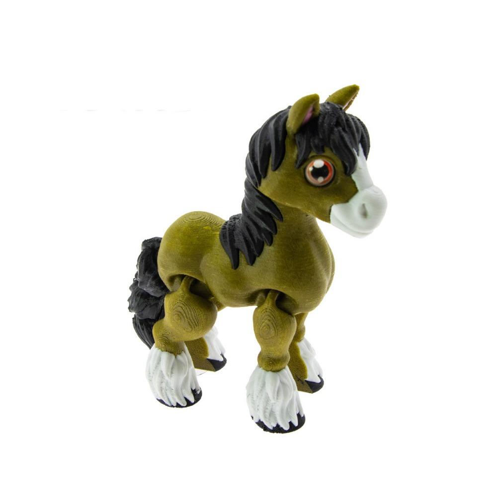 Лазерная 3D-печать Дицератопс Лошадь Цельное литье 3D Шарнирные игрушки-лошадки 3D Арт Детский подарок