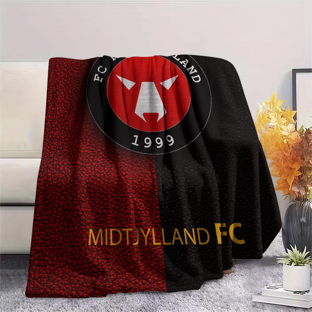 FC Midtjylland Print Flannel Blanket, High quality Comfortable for All Seasons, Home Decor, Warmth and Comfort
