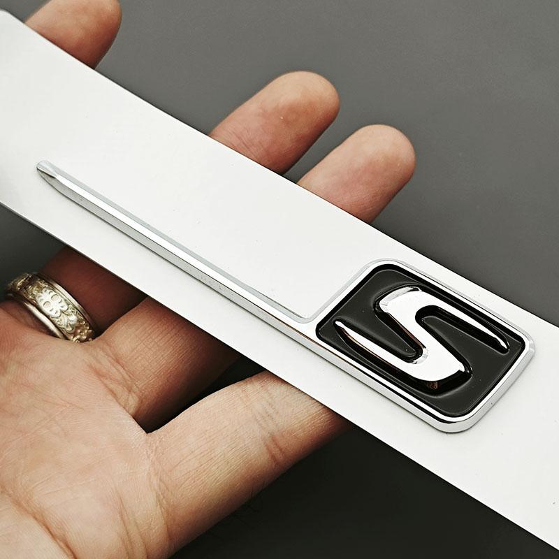 3D ABS S Letter Logo Rear Trunk Emblem Badge For Mercedes Benz AMG C63S E63S GLC63S Car Styling Fender Decal Sticker OJ2