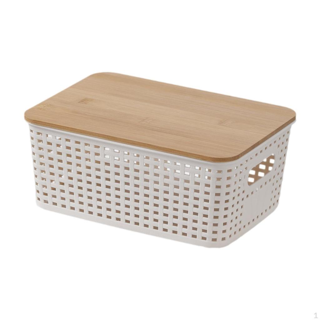 Storage Basket Weave Box Multipurpose Portable for Organizing Container Kitchen Cabinet