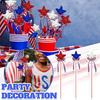 Independence Day Five-pointed Star Decoration Red, And Blue Five-star Bow Star Stick Plug American Independence Day Party Decoration