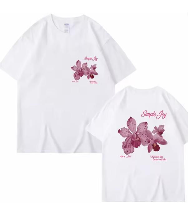 Casual T Shirt Oversize Funny Flower T Shirts Unisex Unisex TShirt Leaf Round Neck Short Sleeve Comfortable Tee Shirt