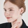 [ELLE Jewelry] Серьги-кольца на одно касание 'Цветущий квадрат' 14K GF ELGPEE546