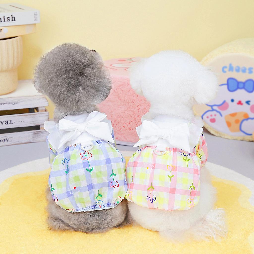 2023 Spring and Summer Dog Skirt Pet Clothes Installed Teddy Schnauzer Small Dog Bichon Fresh Field Skirt Wholesale Pet Clothes