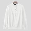 INCERUN Autumn Pullovers Men Stand Neck Long Sleeve Texture Rib Knitted Casual Tops