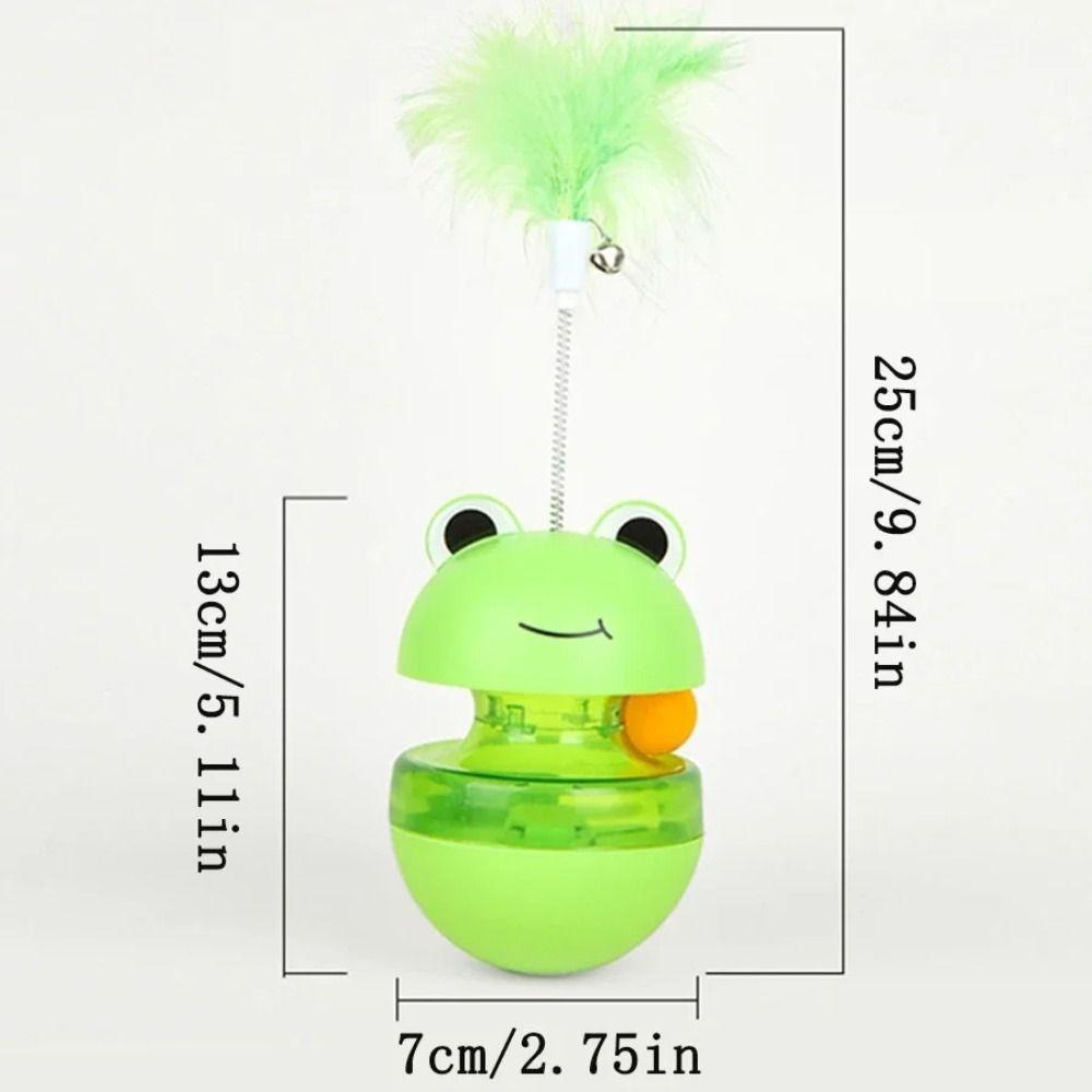 Лягушка Диспенсер лакомств для кошек Мяч 3 в 1 Игрушка-головоломка для еды Мультяшные игрушки-тизеры для еды с отверстиями Товары для питомцев