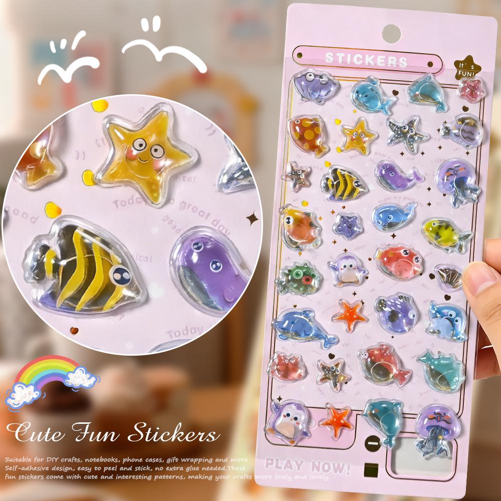 3D Little Rabbit Cartoon Stickers - DIY Embossed Journal Decoration for Kids