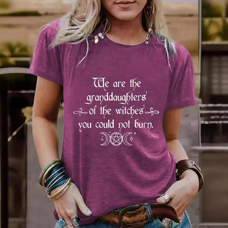 Женские футболки с круглым вырезом, коротким рукавом, с повседневным модным принтом-слоганом на Хэллоуин