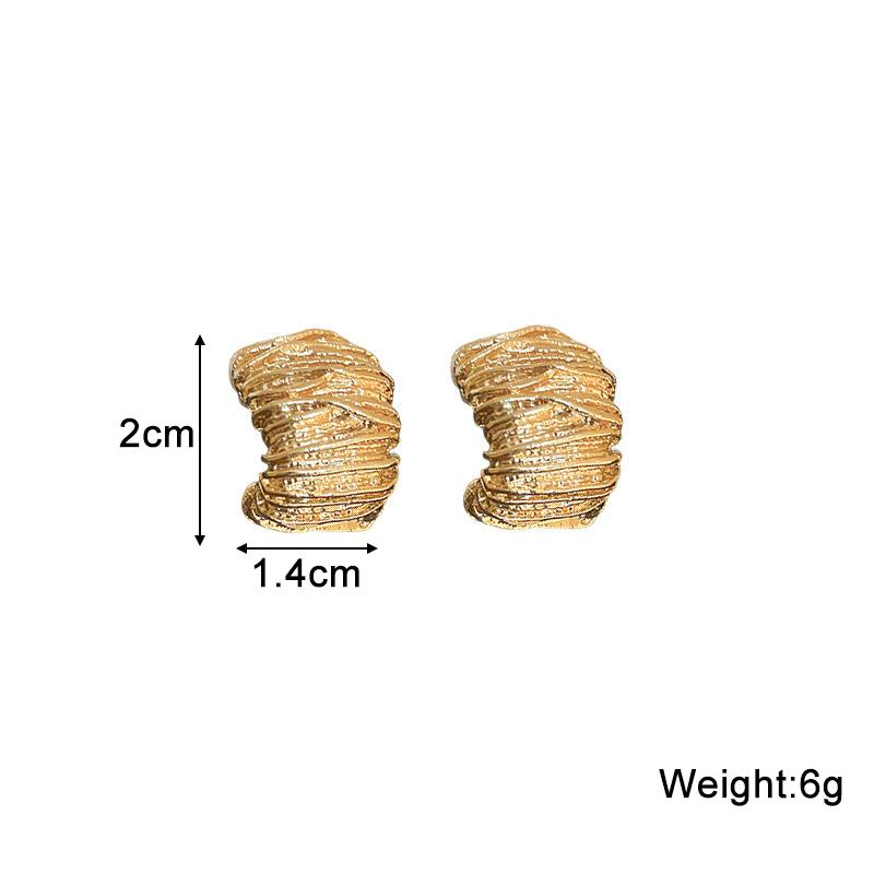 2025 Ретро Складные Женские Серьги-Пуссеты Золотистого Цвета C-образной Формы Медного Цвета Металлические Геометрические Заявление Маленькие Серьги Мода Циркон