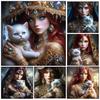 2024 New Jewelry Headwear for Women and Cats Diamond Drawing 5D DIY Art Mosaic Embroidery Cross Embroidery DecorationNew Gift
