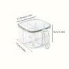 1pc Four-Compartment Integrated Spice Storage Box with Lid - Transparent Plastic Kitchen Organizer for Salt, Pepper, Sugar & Herbs
