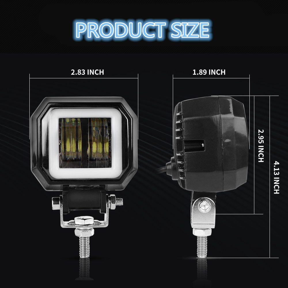 2 шт. 3 дюйма 12 В 24 В 6500 К 40 Вт Водонепроницаемый CREE Светодиодный Ангельские глазки Световая панель Внедорожник Автомобиль Лодка светодиодный Рабочий свет Точечный свет