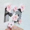 20Pcs Pink Cherry Blossom Refrigerator Magnet Photo Notes Holder Home Office Kitchen Whiteboard Locker Fridge Peach Flower Magnetic Decoration