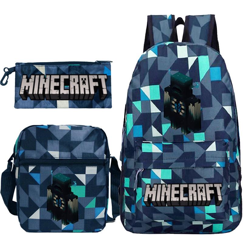 Школьная сумка для детей с принтом Minecraft, сумка через плечо, пенал для канцелярии, набор рюкзаков для студентов