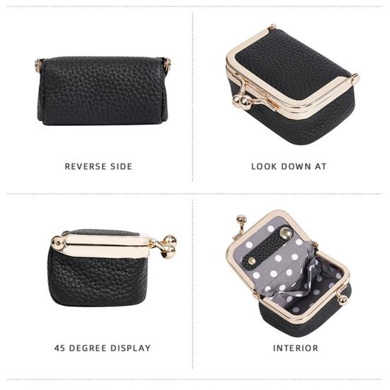 Женский мини-кошелек для монет, ювелирный мешочек, однотонный, с замком-поцелуем, кошелек для мелочи, маленькая сумка для хранения ключей, монет, даты, покупок