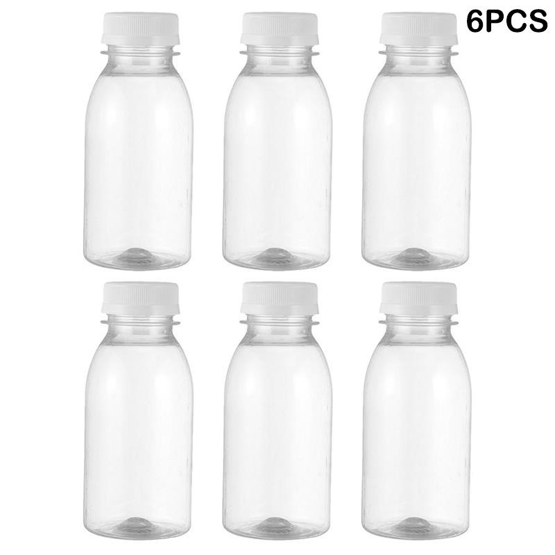 6 шт. 250 мл молочные бутылки маленькие бутылки для сока герметичные молочные бутылки портативные бутылки для напитков пластиковые пустые бутылки для воды