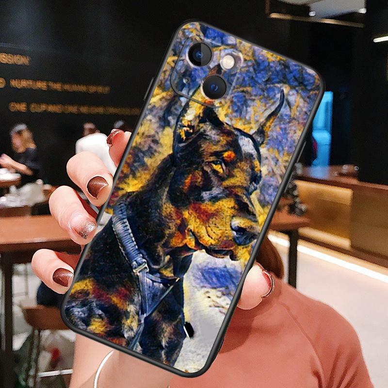 Чехол для телефона с изображением таксы и добермана для iPhone 16 Pro Max 15 14 12 11 13 Pro Max Plus 12 13 Mini XR 16e Силиконовый чехол Funda