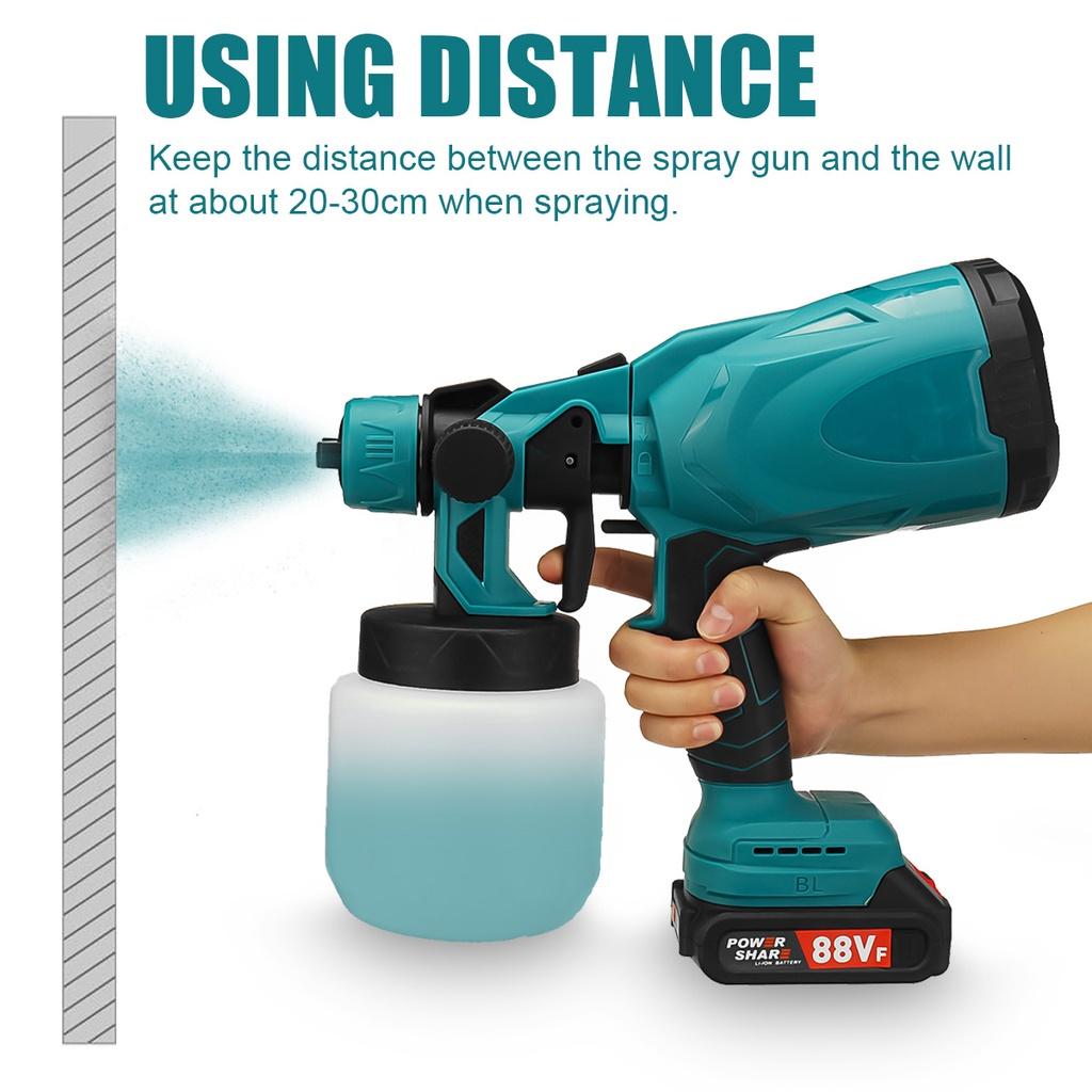 1000 Вт 800 мл Аккумуляторные электрические краскопульты с 3 насадками и регулировкой потока, аэрограф, мощный распылитель краски для аккумулятора 18 В