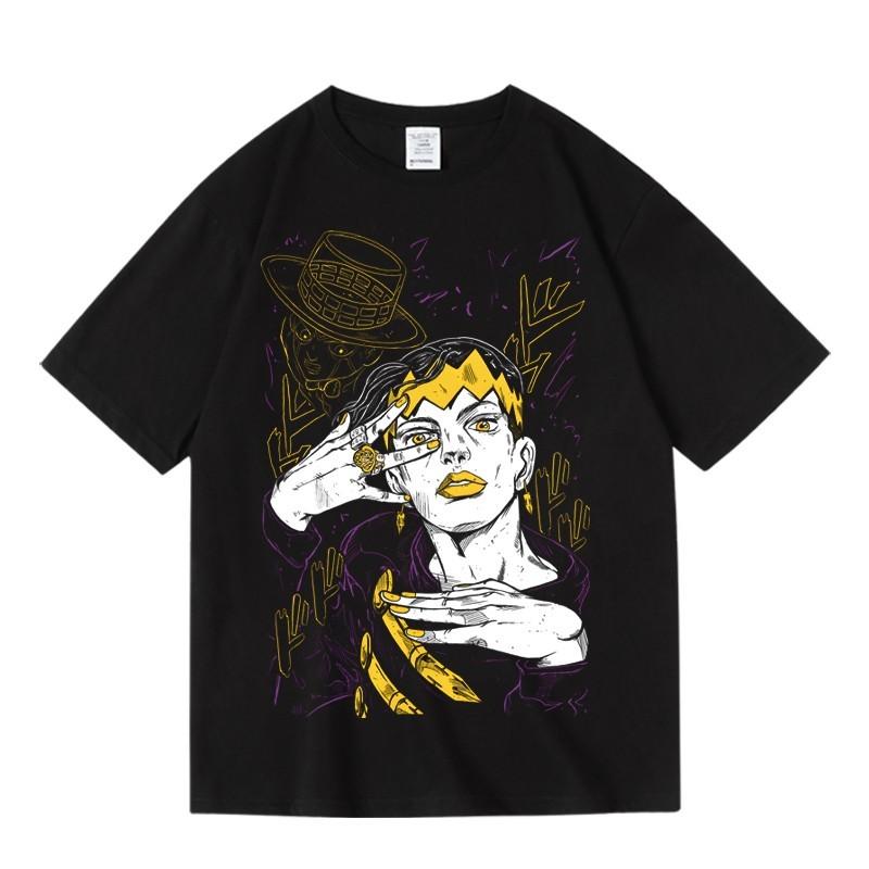 Футболка с принтом «Замечательные приключения Джоджо: Партнер на берегу» в стиле японского аниме, с круглым вырезом, короткие рукава, для мужчин и женщин, летняя.