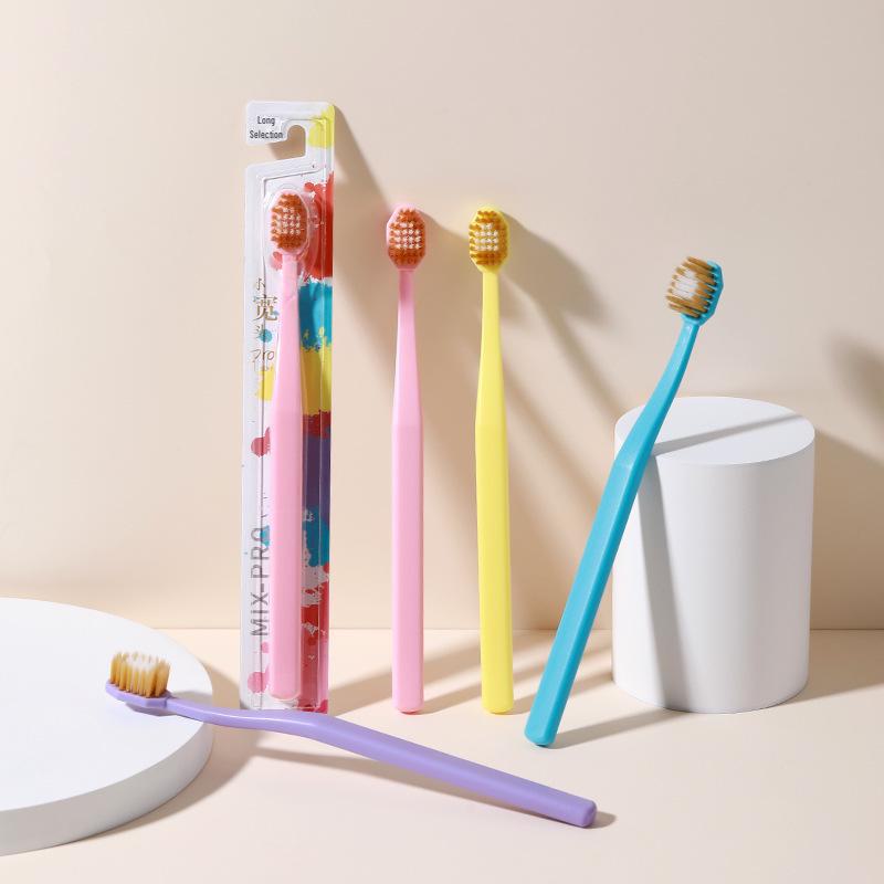 Доктор. Зубная щетка Chen в японском стиле с широкой головкой, цветная, с ультратонкими мягкими щетинками для взрослых (Отдельный пакет, для домашнего использования парой)