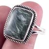 Natural Seraphinite Gemstone Handmade 925 Sterling Silver Gift Ring S.10" O4Z08
